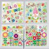 9 Sheets Hello Spring Window Clings Floral Gnome Butterfly Birds Bees Glass Stickers Reusable Static PVC Decals for Home Classroom Office Decor