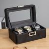 Leather Watch Storage Box Multifunctional Jewelry Organizer Boxes Black Portable Wrist Watches Jewelry Display Packaging Case