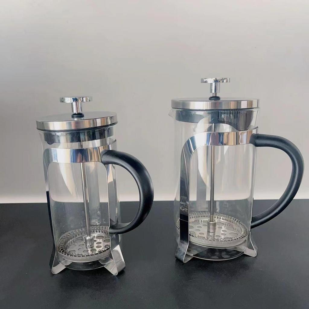 Heat-Resistant French Press Coffee & Tea Maker with Bamboo Handle and Stainless Steel Filter