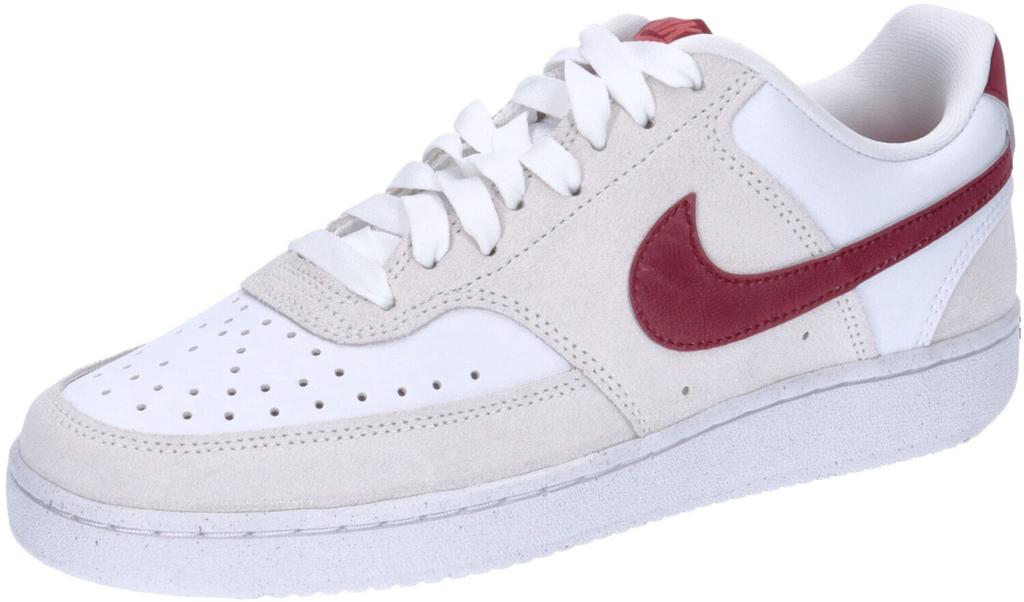 Women's Nike Court Vision Low Sneakers (FQ7628-100) White/adobe/dragon Red/team Red