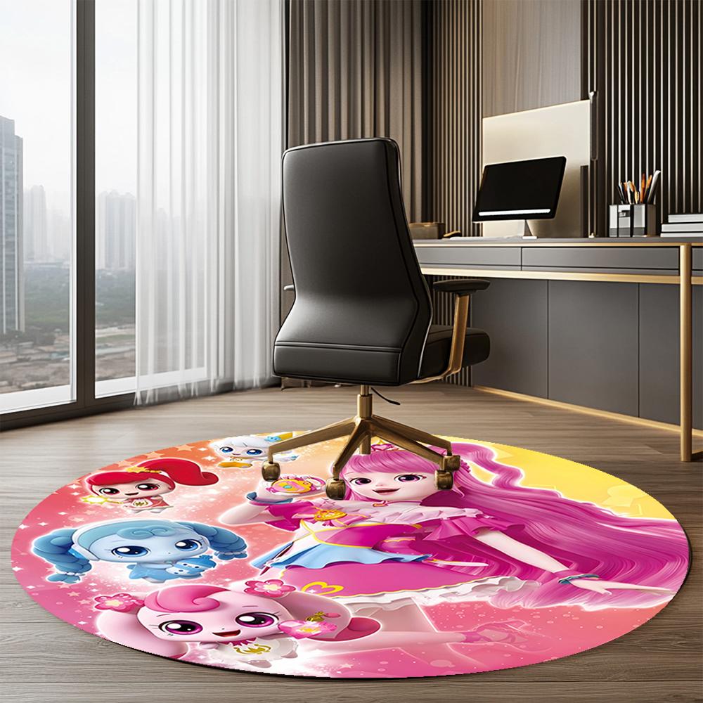 Twinkle Catch Teenieping Printed Round Rug Carpet Chair Rug Area Rug Entryway Doormats,for Office Chair Living Room Bedroom Kitchen Room.