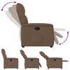 Vidaxl Foldable Armchair, Brown, Upholstered In Fabric