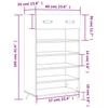 Shoe Cabinet Black 60 X 35 X 105 Cm Particleboard