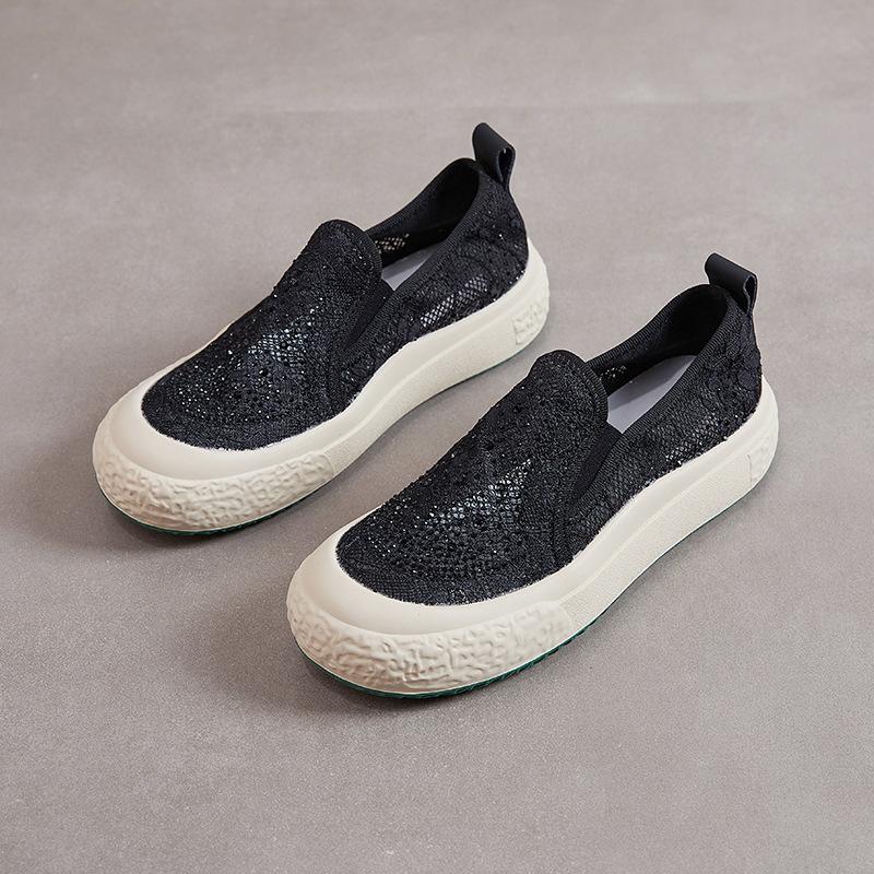 Thick-soled Fisherman Shoes Women's 2025 Summer New Casual Mesh Single Shoes Women's Shallow Flat Shoes Women's One-pedal Women's Shoes Tide
