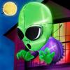 Halloween Decoration Inflatables Alien Broke Out from Window with Built-in LED Blow Up Inflatable for Scary Party Home Indoor Outside Yard Garden