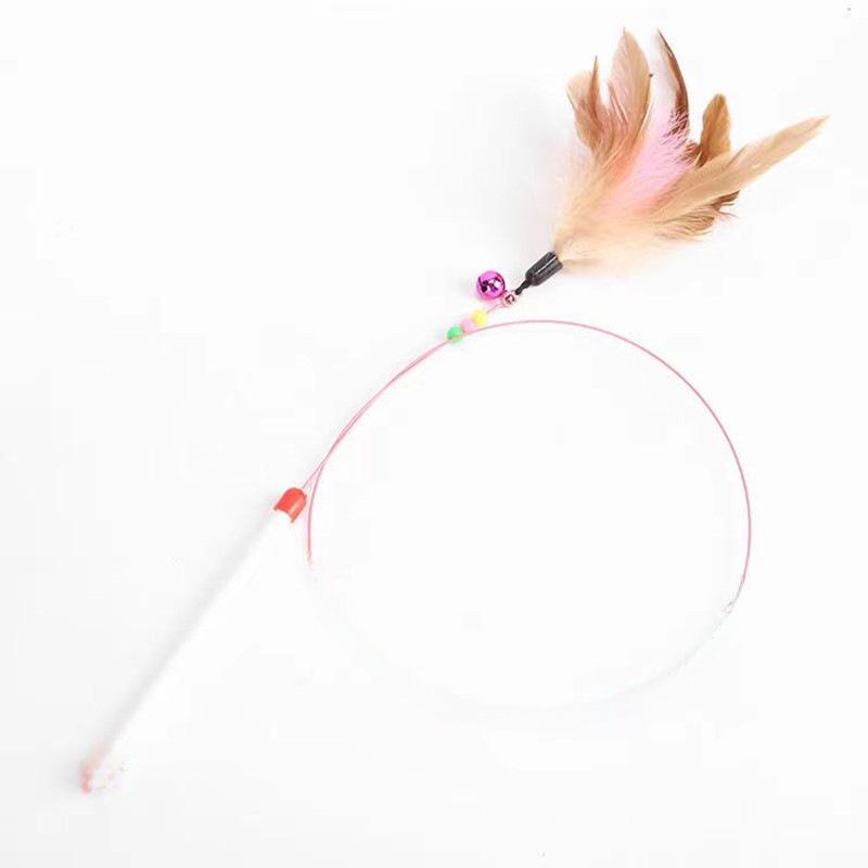 Steel Wire Cat Teaser with Feather and Bell
