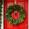 Yousheng Christmas Pine And Cedar Wreath Winter Faux Greenery Wreath Holiday Fake Cedar Wreath for Indoor Outdoor Front Door Farmhouse Decoration