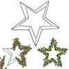 Metal Wire Star Wreath Frame Green Star Metal Wreath Form 11.8 Inch Floral Crafts Hoops Christmas Decorations