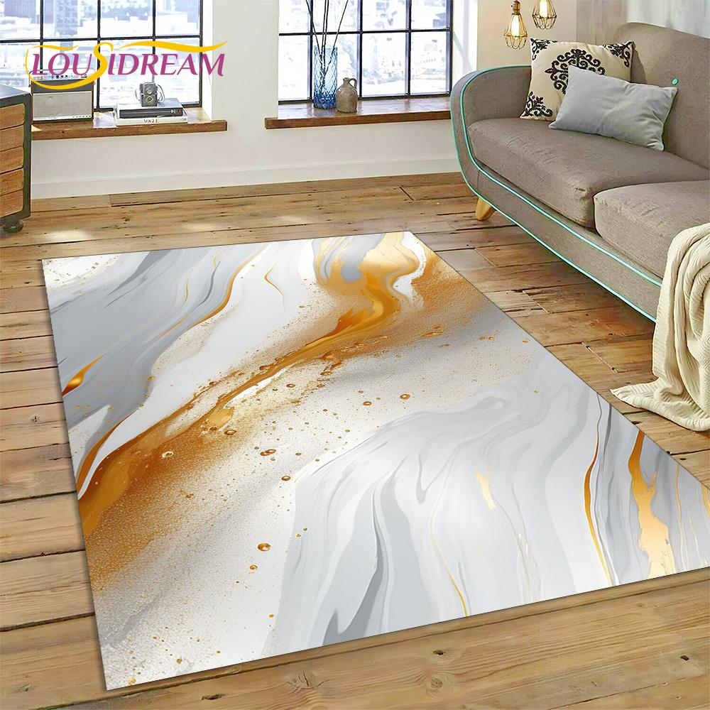 Dream Colour Marble Blue Green Gold Luxurious Carpet Rug for Home Living Room Bedroom Sofa Doormat Decor
