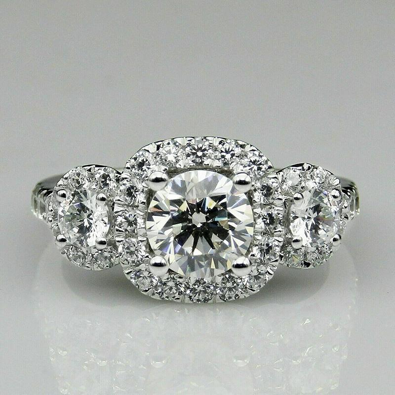 

Huitan Роскошные свадебные кольца для женщин Полностью инкрустированные белым кубическим цирконием Эстетичные обручальные кольца для девушки Модные украшения 6