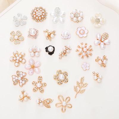 Pearl Flower Five-Petal DIY Phone Case Teardrop Clog Embellishments