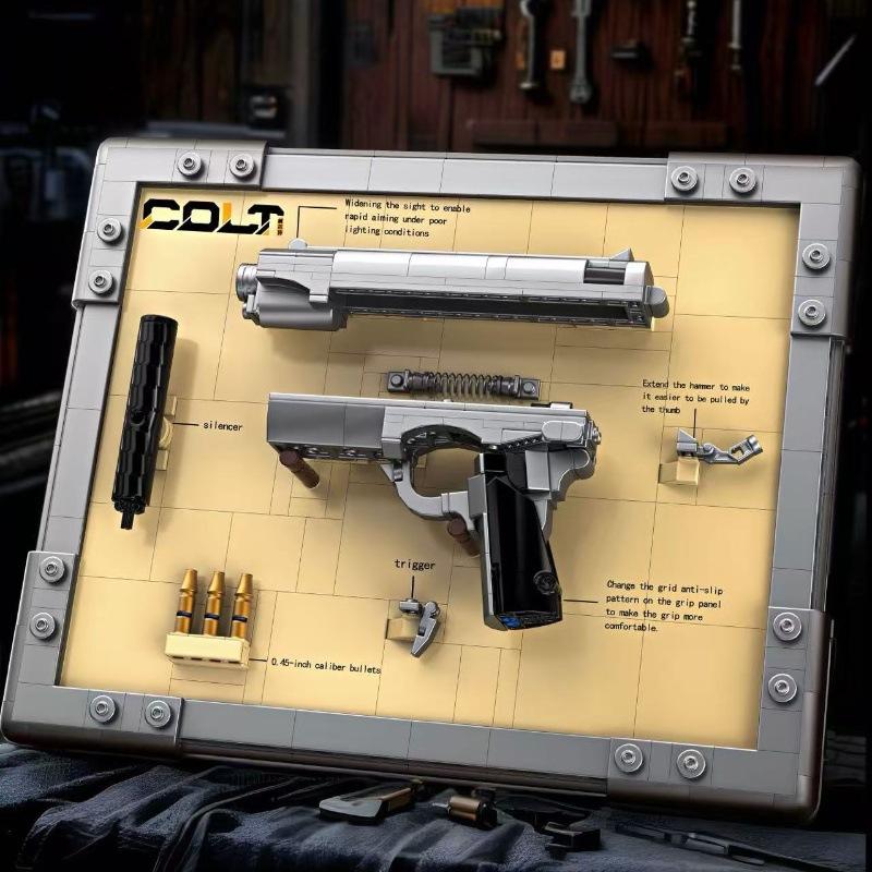 High-Quality 603Pcs High-Quality Colt High-Quality Pistol Construction set High-Quality Kit - High-Quality Desktop Wall-Mounted High-Quality JQ1103