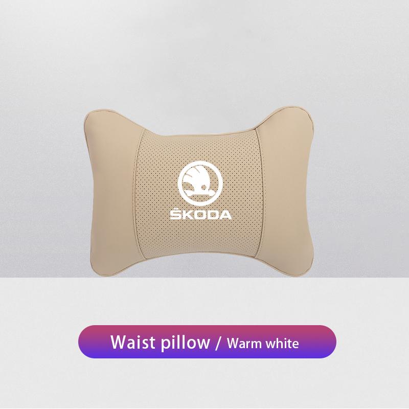 wbglh0 1Pcs Car Seat Headrest Auto Logo Neck Pillow For New Skoda Octavia Kodiaq Fabia Superb Karoq Yeti Rapid Mk3 Vrs Kamiq Derivati