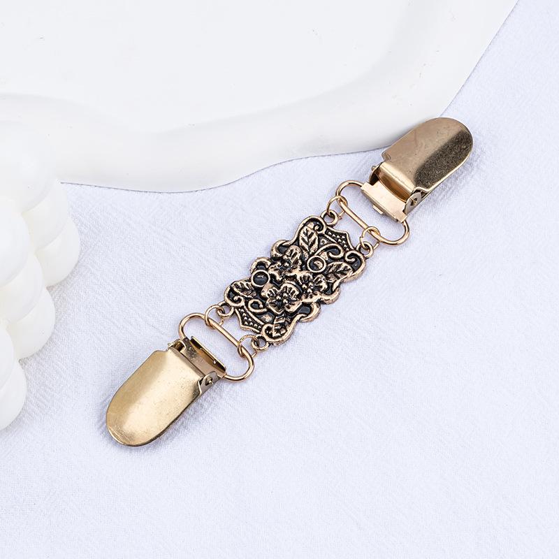 Retro spona na šál: Evropsko-americká brož na svetr a šátek s diamantovým akcentem - Slitinový doplněk proti odhalení