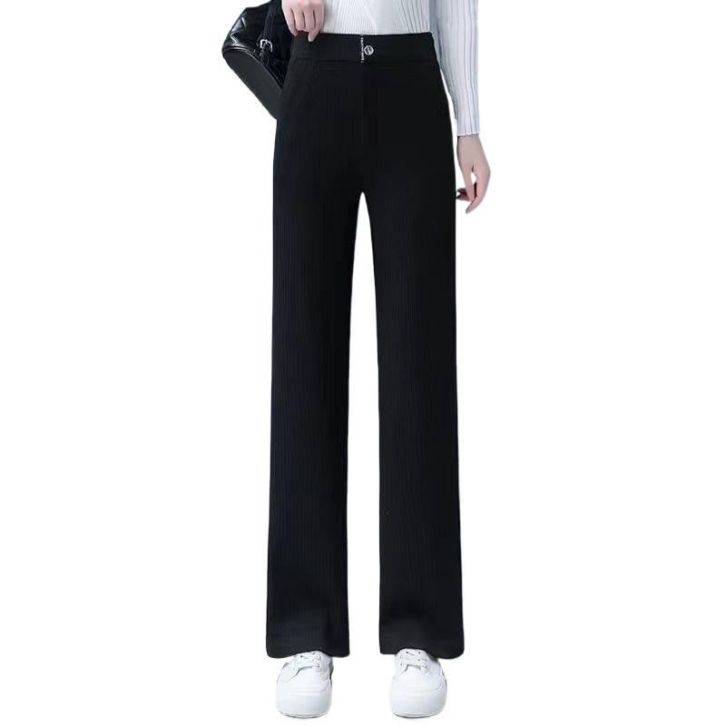 Women's 2025 High-Waisted Chenille Straight-Leg Fleece-Lined Pants