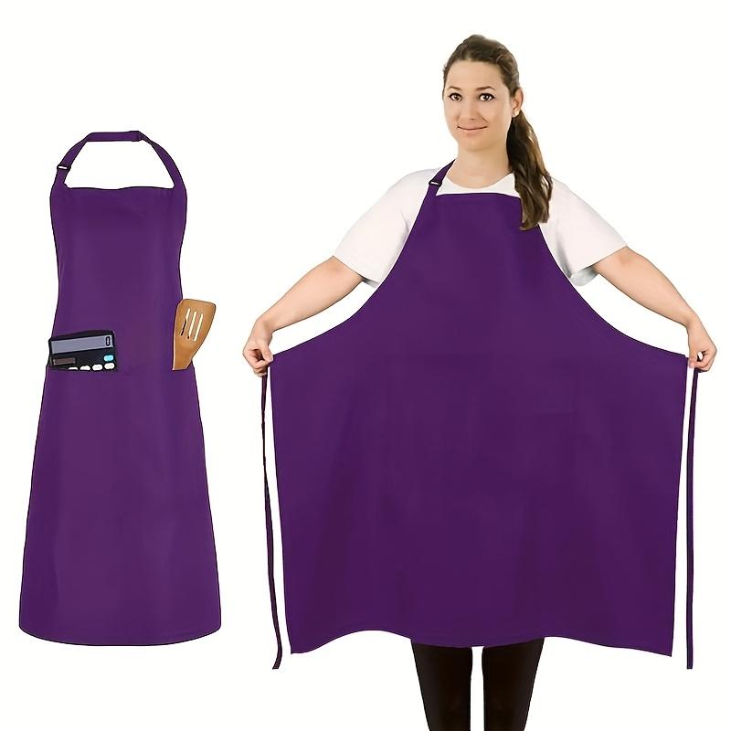 Șorț Reglabil Mărime Mare 89cm cu Buzunare Poliester Durabil Design Lung cu Pieptar, Curele Reglabile de Gât și Talie, Șorț de Bucătărie Funcțional Culoare Solidă