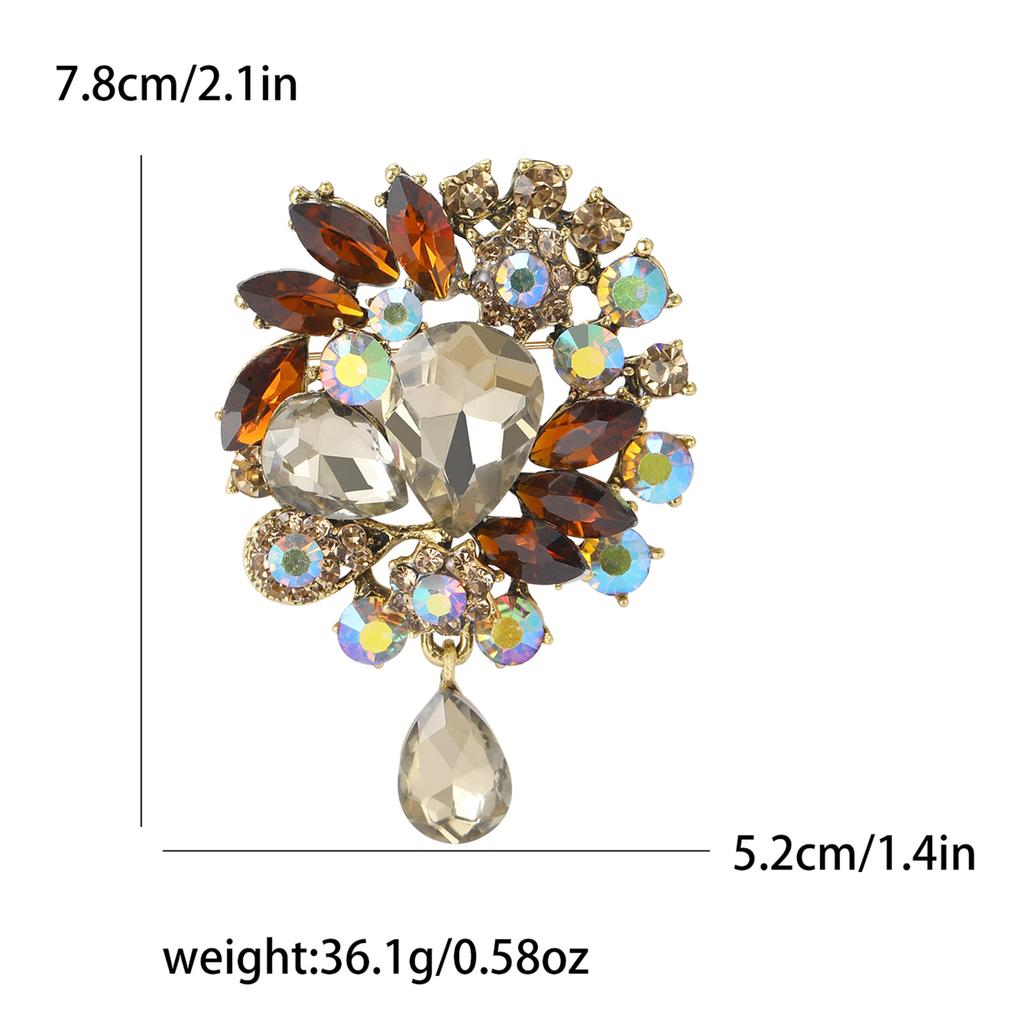 Fashion Creative Alloy Rhinestone Pendant Brooch Temperament Elegant Women'S Clothing Corsage Jewelry Pin