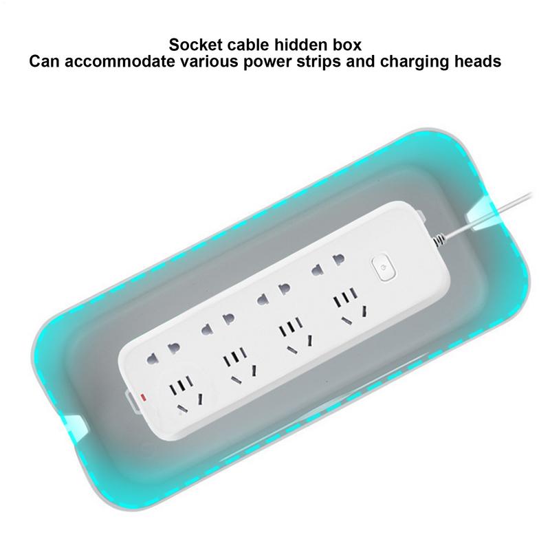 Cord Storage Organizer Data Cable Organization Box Non-slip Bottom Electronic Cable Storage Organizer Dustproof Lid For Desk