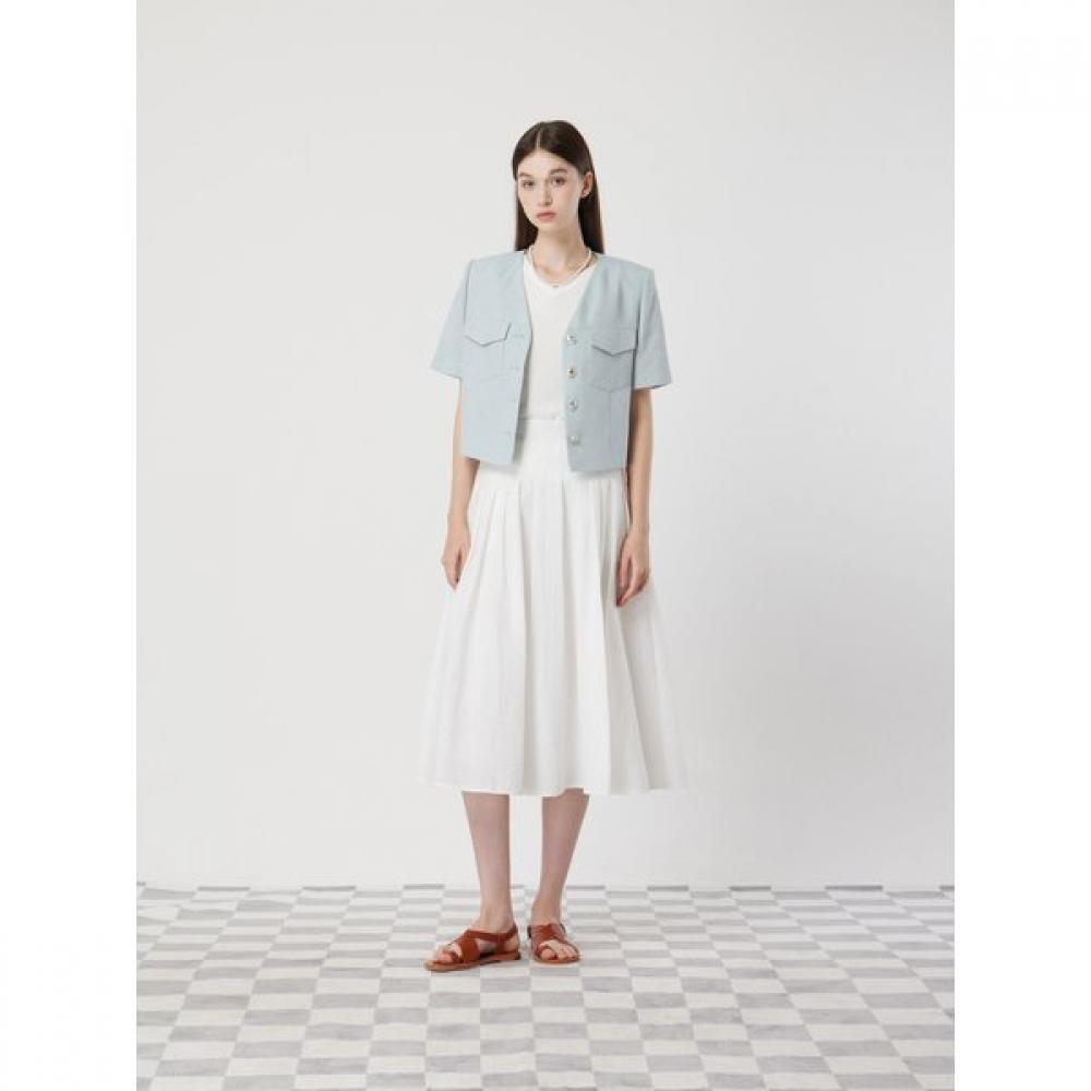 Cc Collect Pleats Banding Skirt C252msd039 white/55