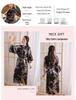 Women's Japanese-Style Satin Kimono Bathrobe with Peacock Design