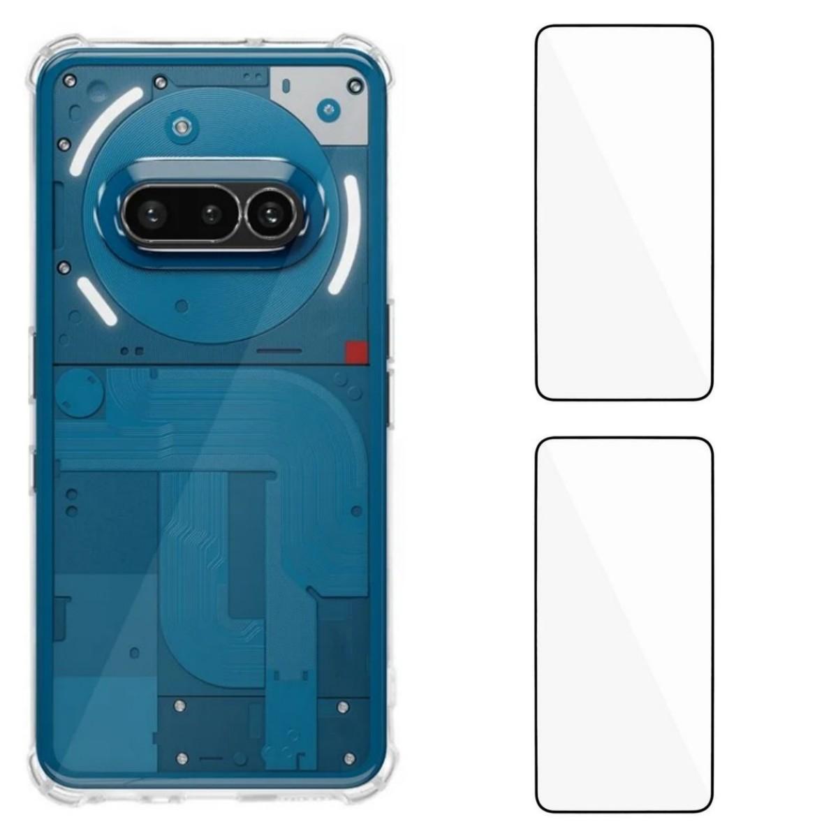 

Ні за що Телефон (3а) Чохол TPU WANLONFENG WL3 Series 1.5мм Чохол для телефону з 2 шт. Захисних плівок із загартованого скла Transparent