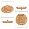 6Pcs Woven Cup Mat Round Rattan Coasters Natural Heat Resistant Insulated Coaster Set for Tabletop Protection Home Bar