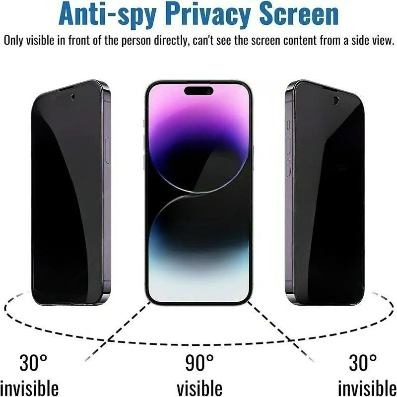 3 Pcs Privacy Screen Protector Phone Compatible Case for Iphone18 17 16 15 14 13 11 16 17 Pro Max 7 8 Plus 12 Mini Xs Max Xr Anti-spy Glass Iphones