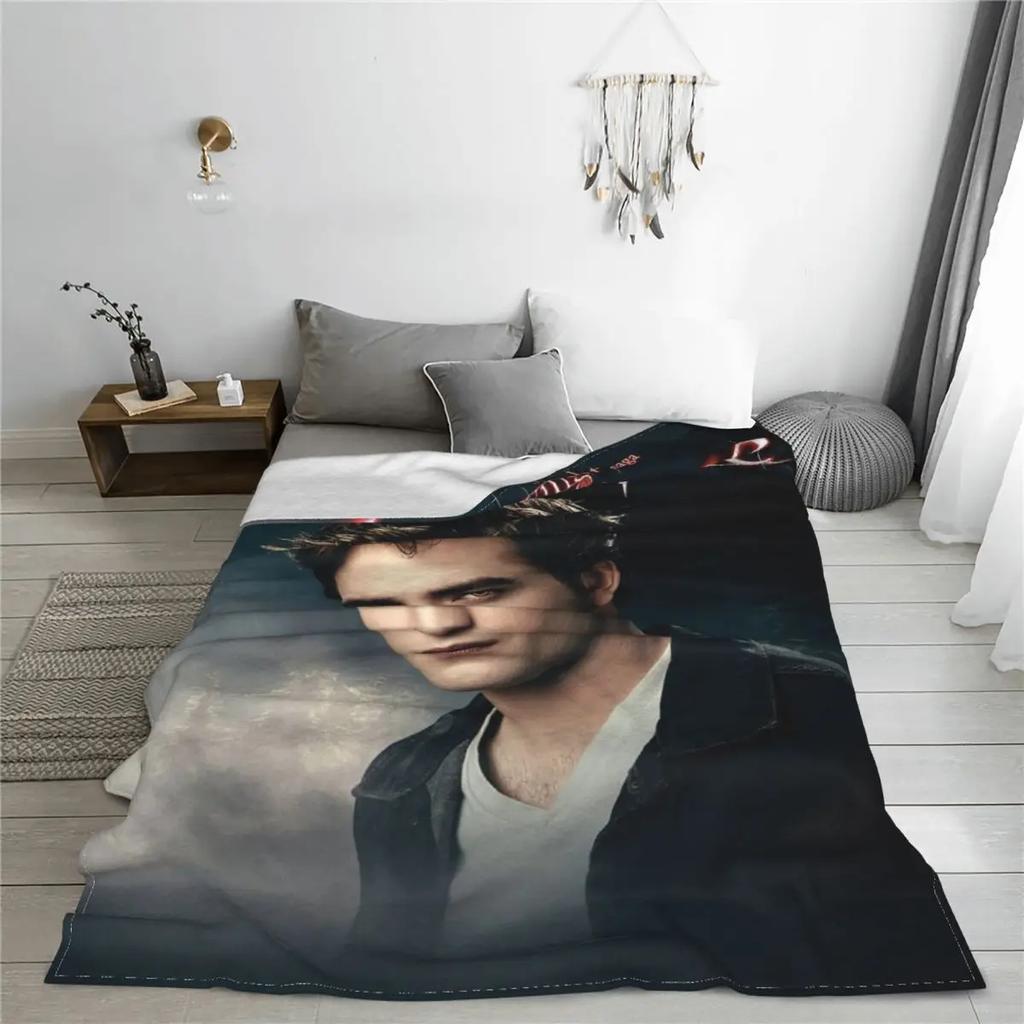 The Twilight Saga Eclipse Movie Coral Fleece Plush Throw Blanket Edward Blankets for Sofa Outdoor Warm Plush Thin Quilt