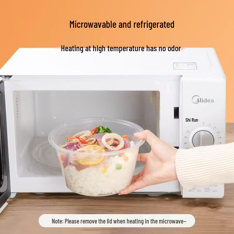 Disposable Round Plastic Food Containers with Lids