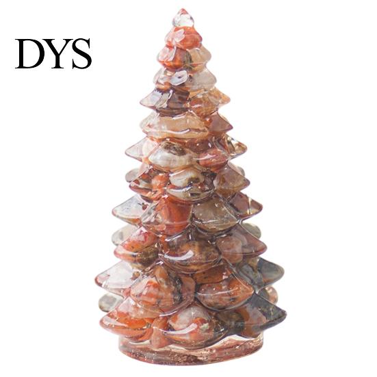 Xmas Tabletop Figurine Resin Christmas Tree Figurine, Crystal Desktop Ornament, Creative Gift Miniature Holiday Decoration for Home Office,