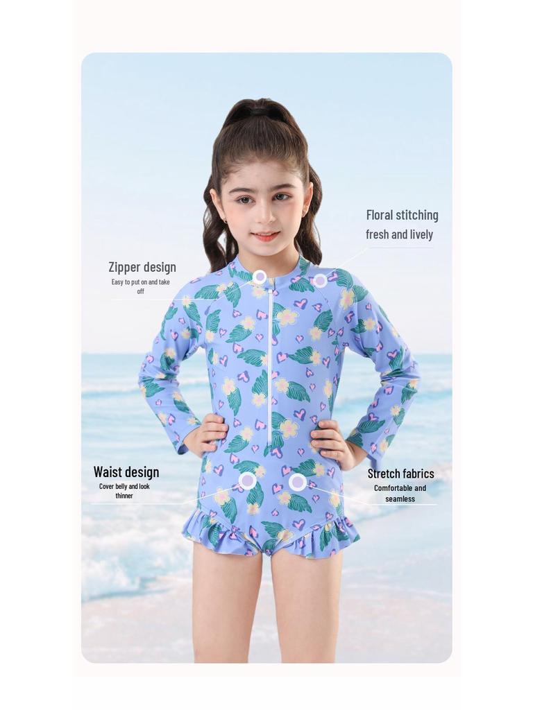 2025 Neuer Stil Mädchen Niedlicher Einteiliger Badeanzug: Sonnenschutz-Bademode für Kinder und Babys