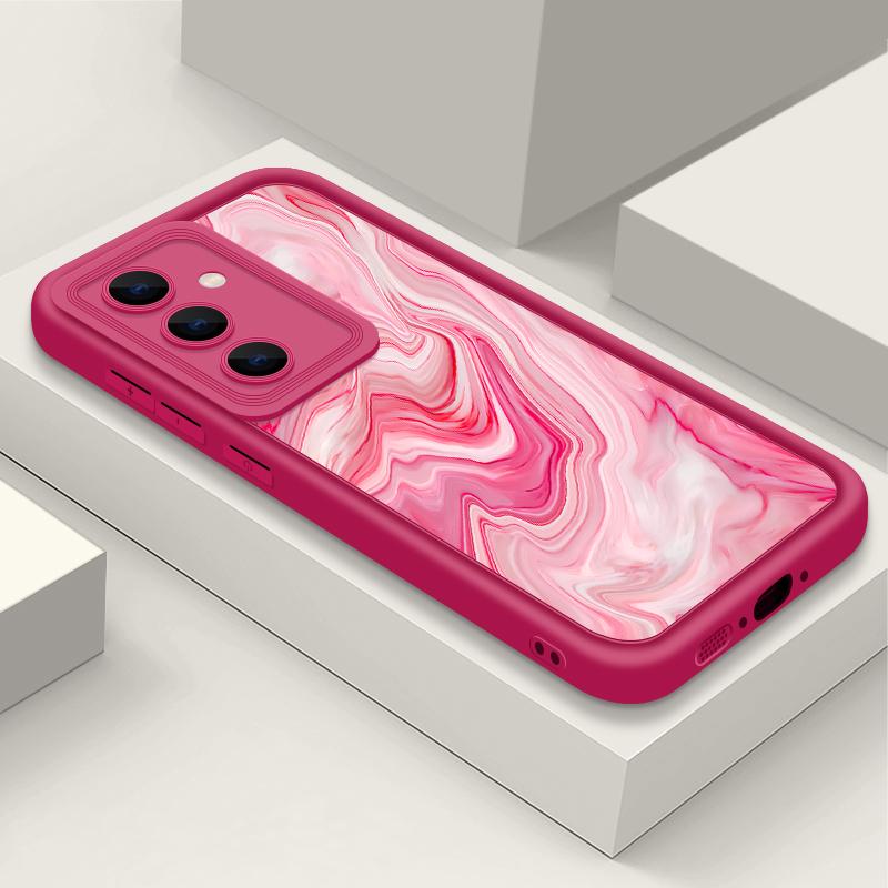 Color Marble Texture Print Case For Samsung S24 FE S23 S22 Ultra A16 A55 A15 A35 A54 A34 A25 A14 Soft Matte TPU Shockproof Lens Protection Phone Cover