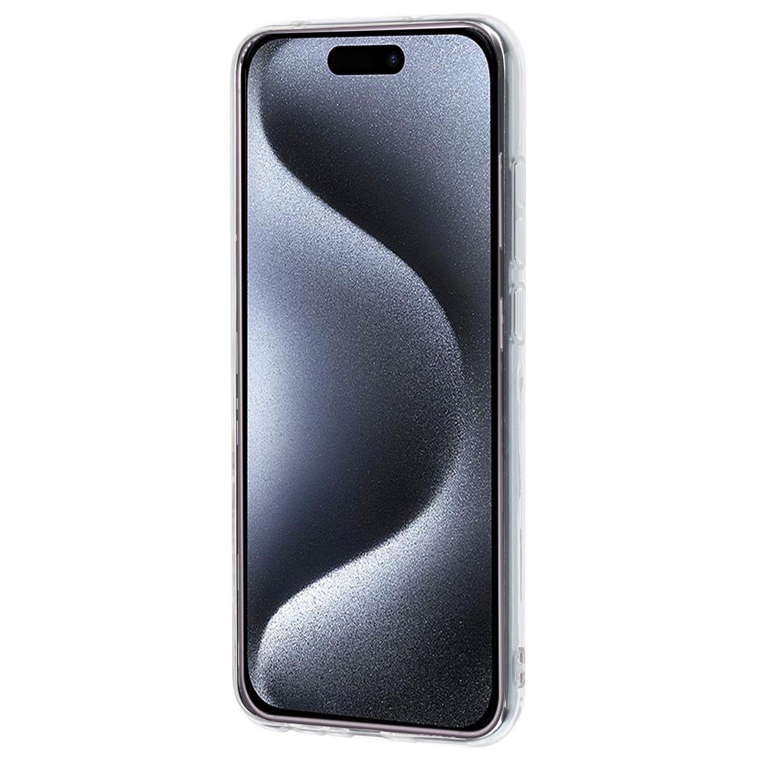 

For iPhone 16 TPU Case Marble Pattern Print Protective Phone Cover Rose