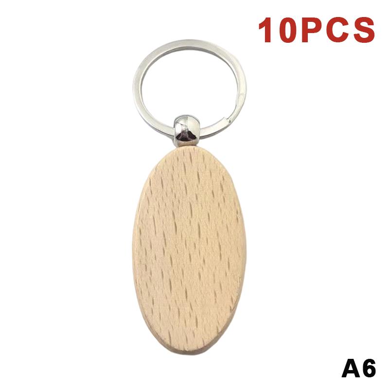 10/20/50Pcs Various Shape Blanks Wood Keychains Suitable For Laser Engraving Gift Diy Tag Laser Keychain Making Name Logo Gift
