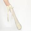 1Pair Sweet Nylon Middle Tube Sock Black White Bowknot Harajuku Sock Bowknot Sock Women