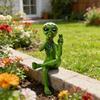 Tabletop Resin Alien Figurine Collectible Ornaments Alien Statue For Dashboard Indoor Outdoor Car Interior Garden Decoration