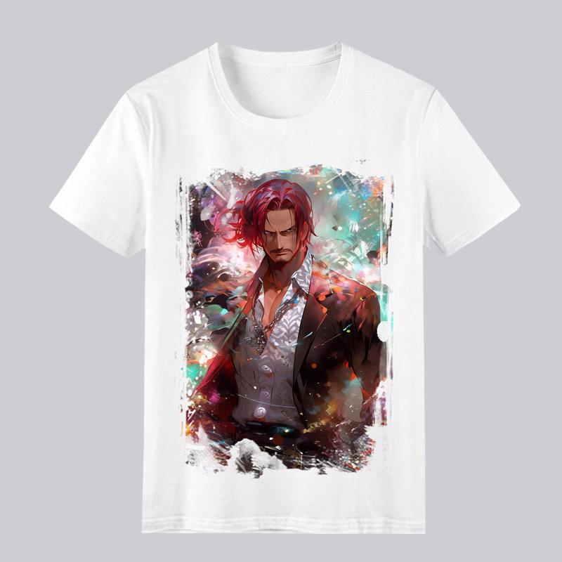 

One Piece Print Tshirt Red Hair Shanks Casual Comfortable High Quality Cotton Family Clothing S