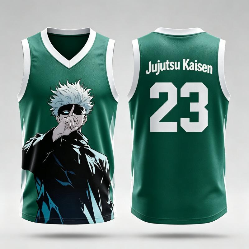 Jujutsu Kaisen Gojo Satoru 23 Basketball Jersey Men Women Sleeveless Tank Top 3D Print Anime Sports Uniform Streetwear Vest Tees