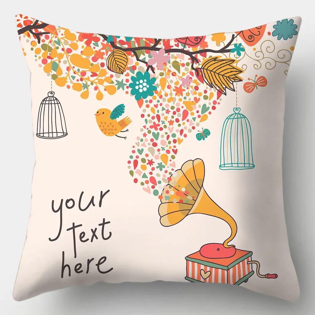 Creative Deer Pillowcase 45cmX45cm Square Sofa Pillow Cover Love Cushion