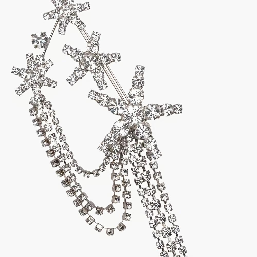 1PC Star Fringe Brooch Design Sense Rhinestone Corsage Luxury Temperament Accessories Women