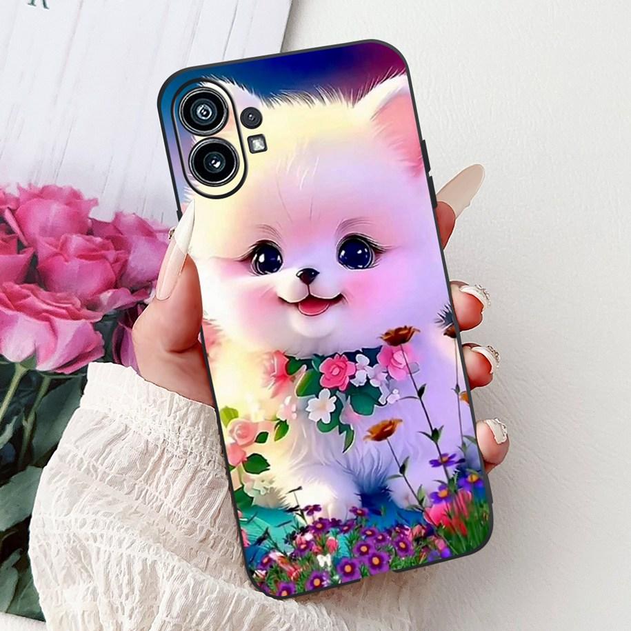 Phone Case 6.55" For Nothing Phone (1) One 1 A063 Soft Black Silicone Shockproof Back Cover For Nothing Phone1 Cartoon Funda New