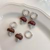 Vintage Drip Oil Mushroom Drop Earrings for Women Elegant Metal Geometric Circular Pendant Ear Buckle Earrings Jewelry Gifts