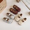 Children's Small Fragrant Wind Pleated Small Leather Shoes Spring New Girls Soft-soled Princess Shoes Shallow Mouth Doudou Shoes
