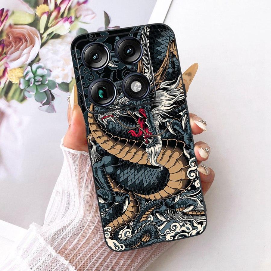 For Motorola Signature 5G Fashion Style Elegant Painted Phone Casing Cover Moto X70 Air Pro Soft Silicone Black TPU Case
