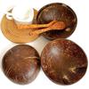 Coconut Shell Bowl Natural Old Coconut Shell Wooden Rice Bowl Spoon Fruit Product Dining Salad Storage Bowl Kitchen Tableware