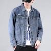 Men's Trendy Retro Loose-Fit Denim Lapel Jacket - Stylish Spring & Autumn Workwear Top