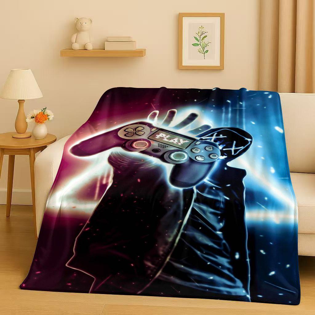26 Style Game Zone Sign Gamer Controller Flannel Blanket,Ultra Soft Warm Plush Throw for Home Bedroom Bed Sofa Cover Kids Gift
