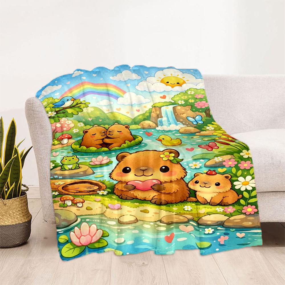 1pc Cute Bear Watching Stars Blanket Comfortable Soft Lightweight All Season Multi Purpose Blanket Travel Camping Picnics Sofa Office bedroom Friends