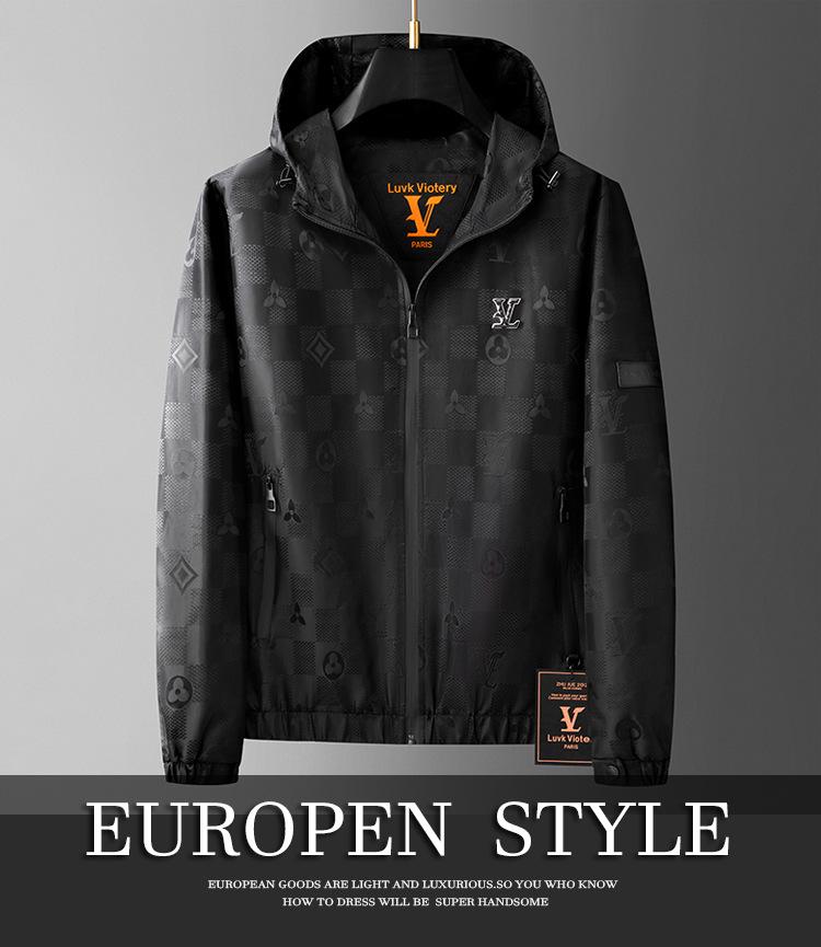 2025 Trendige Europäische Herren Jacquard Kapuzenjacke - Dunkles Muster Freizeitmantel