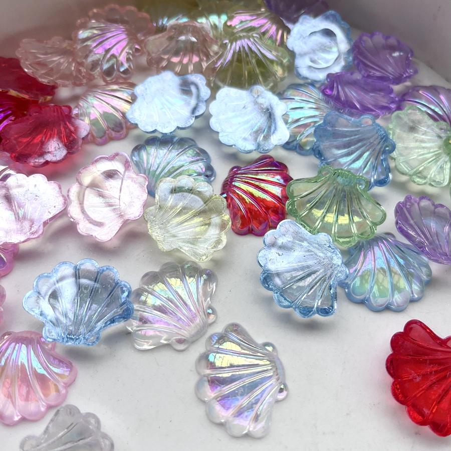 10 Pieces 27*22mm Beautiful AB Color Shell Crystal Rhinestone Flat Back Scrapbook Shell Crystal Rhinestone
